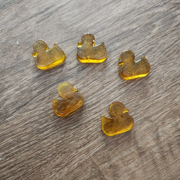 5 Pack Mini Acrylic Rubber Duck Figurines