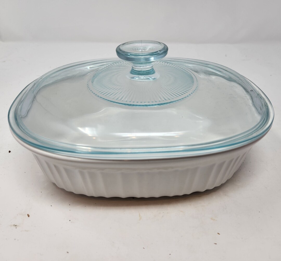 Corningware French White Stoneware 1.5 Qt/1.4l With Glass Lid Etsy