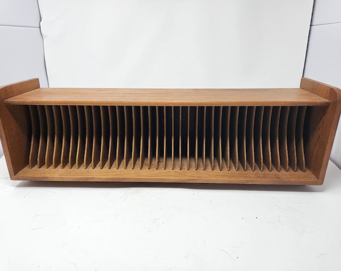 Midcentury Modern Wooden CD Holder Etsy