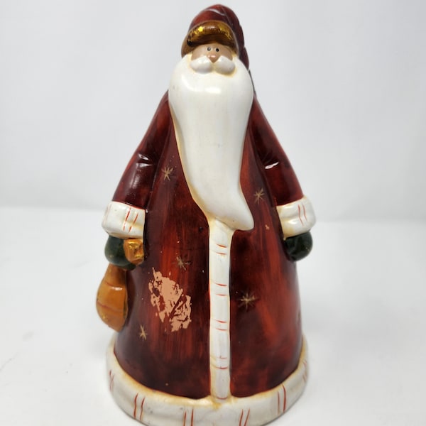 Rustic Folk Art Plaster Santa