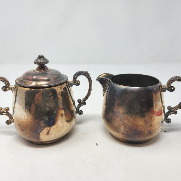 WM Rogers Milk & Sugar Silver Set