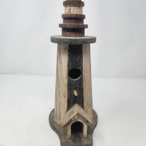 Vintage Lighthouse Wooden Bird House