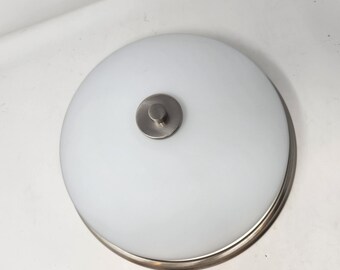 Flush Mount Silver and White Modern Ceiling Light Fixture