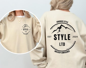 Custom Company Logo Matching Crewneck Sweatshirt, Customized Text Sweatshirt, Personalized Custom Sweatshirt, Business Gift Back and Front
