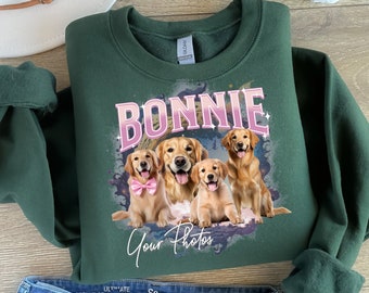 Photo Custom Dog Sweatshirt, Retro Collage Personalized Pet Sweater, 90's Custom Photo Photo Graphic Tees, Pet Design Personalized Gift