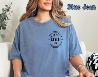 Maglietta con logo Comfort Colors personalizzato, merchandising con logo aziendale, maglietta della squadra, maglietta con logo personalizzato, maglietta con logo qui, crea la tua grafica di testo