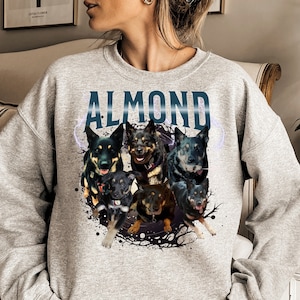 Photo Custom Dog Sweatshirt, Retro Collage Personalized Pet Sweater, 90&#39;s Custom Photo Photo Graphic Tees, Pet Design Personalized Gift