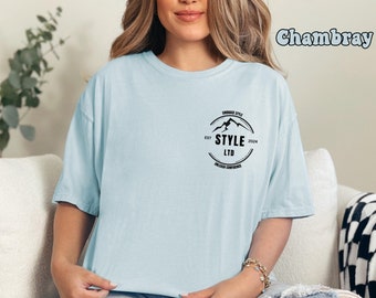 Benutzerdefinierte Komfortfarben Logo-Design-Shirt, Firmenlogo Merch, Team-Shirt, personalisiertes Logo-T-Shirt, Logo hier T-Shirt, erstellen Sie Ihre Textgrafik