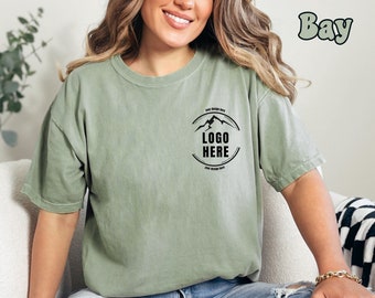 Custom Comfort Colors Logo Design Shirt, Company Logo Merch, Team Shirt, Personalized Logo T Shirt, Logo Here Tee, Create Your Text Graphic