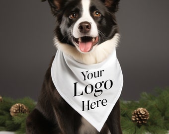 Custom Logo Dog Bandana Over The Collar, Business Logo Dog or Cat Bandana, Personalized Dog Grooming Logo, Solid Color Dog Bandana, Dog Yoga