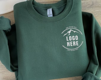 Custom Embroidered Logo Text Sweatshirt, Embroidered Business Logo Unisex Sweater, Monogram Company Name Crewneck, Logo Business Uniform Tee