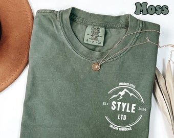 Camiseta con logotipo y colores personalizados, camiseta personalizada con nombre de marca, camiseta con ubicación de logotipo, camiseta con diseño gráfico, camiseta con logotipo personalizable