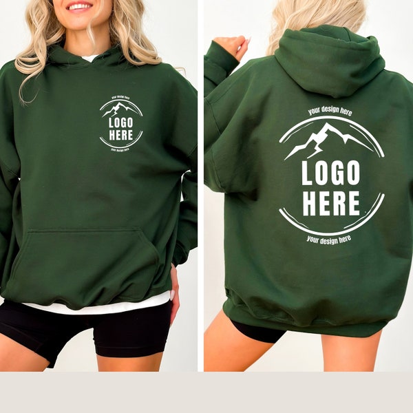 Custom Logo Design Hoodie, Company Logo Hooded Sweatshirt, Personalized Logo Pullover, Your Logo Here, Team Logo Text, Create Your Graphic