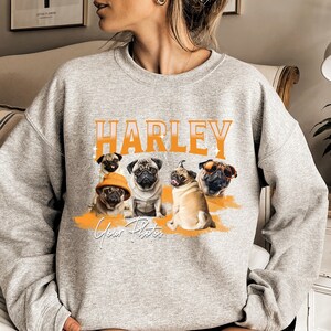 Photo Custom Dog Sweatshirt, Retro Collage Personalized Pet Sweater, 90's Custom Photo Photo Graphic Tees, Pet Design Personalized Gift