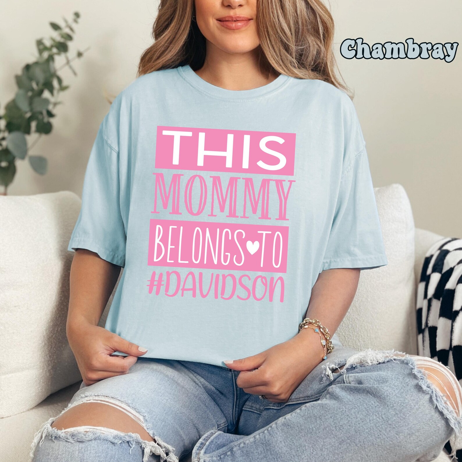 Comfort Colors Personalised Mommy Tshirt Custom Children Names Here