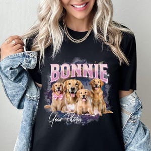 Chemise en toile Bella Bootleg personnalisée pour animaux de compagnie, chemise bootleg personnalisée pour chien rétro, chemise photo personnalisée, personnalisé votre idée de bootleg ici, chemise photo pour animal de compagnie