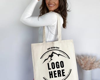 Personalized Tote Bag Your Logo Here, Business Logo Custom Beach Canvas Bag, Company Brand Name Team Merchandize, Overnight Travel Bag Gifts