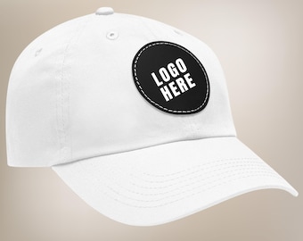 Custom Leather Patch Trucker Hat with Engraved Logo for Business Teams Special Events, Business Logo Here Company Brand Personalized Gifts