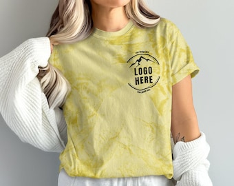 Tie Dye Shirt Benutzerdefiniertes Logo T-Shirt für Firmenuniformen, personalisiertes Branding, einzigartiges Business Logo Design Shirt, Ihr Text hier Geschenk
