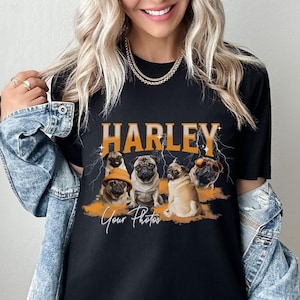 Custom Bootleg Rap Tee Pet Girlfriend Boyfriend, Dog Shirt with Face Photo Trendy T Shirt, Bachelorette Surprise, Personalized Birthday Gift