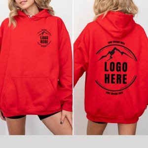 Custom Logo Design Hoodie, Company Logo Hooded Sweatshirt, Personalized Logo Pullover, Your Logo Here, Team Logo Text, Create Your Graphic image 8