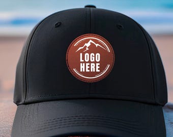 Custom Leather Patch Trucker Hat with Engraved Logo for Business Teams Special Events, Business Logo Here Company Brand Personalized Gifts