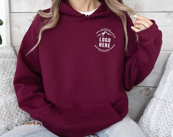 カスタム刺繍ロゴパーカー、カスタマイズされたテキストクルーネック、パーソナライズされたロゴ刺繍会社フード付きスウェットシャツ、ビジネスジャンパーギフト