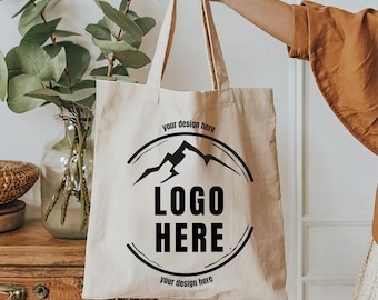 Personalized Tote Bag Your Logo Here, Business Logo Custom Beach Canvas Bag, Company Brand Name Team Merchandize, Overnight Travel Bag Gifts