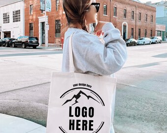 Personalized Tote Bag Your Logo Here, Business Logo Custom Beach Canvas Bag, Company Brand Name Team Merchandize, Overnight Travel Bag Gifts