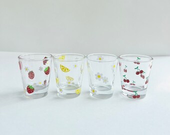Fruit Shot Glass Set of 4 | Cute Trendy Shot Glasses | Bachelorette Shot Glass | College Apartment Essentials