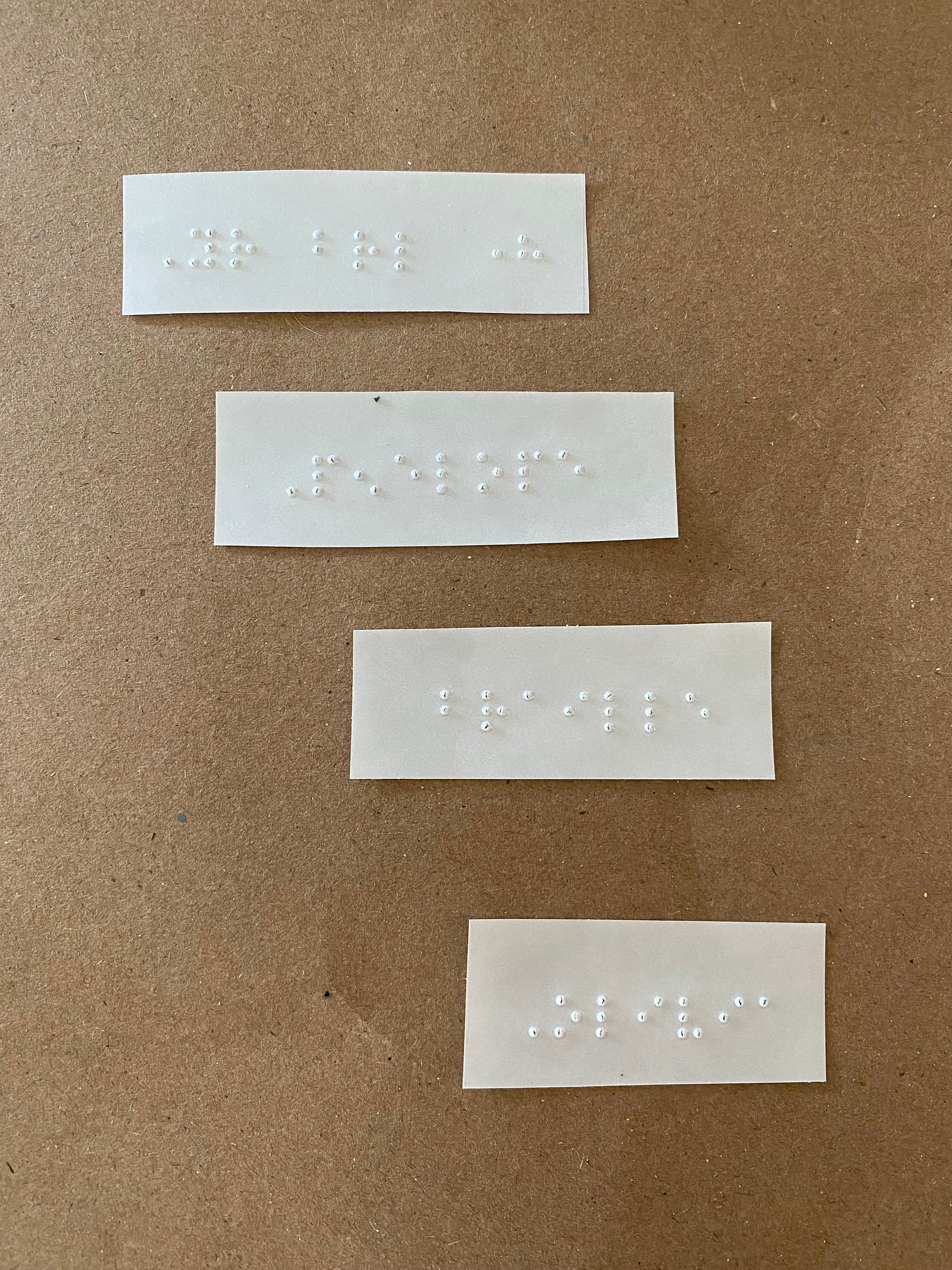 Decorative labels Braille 