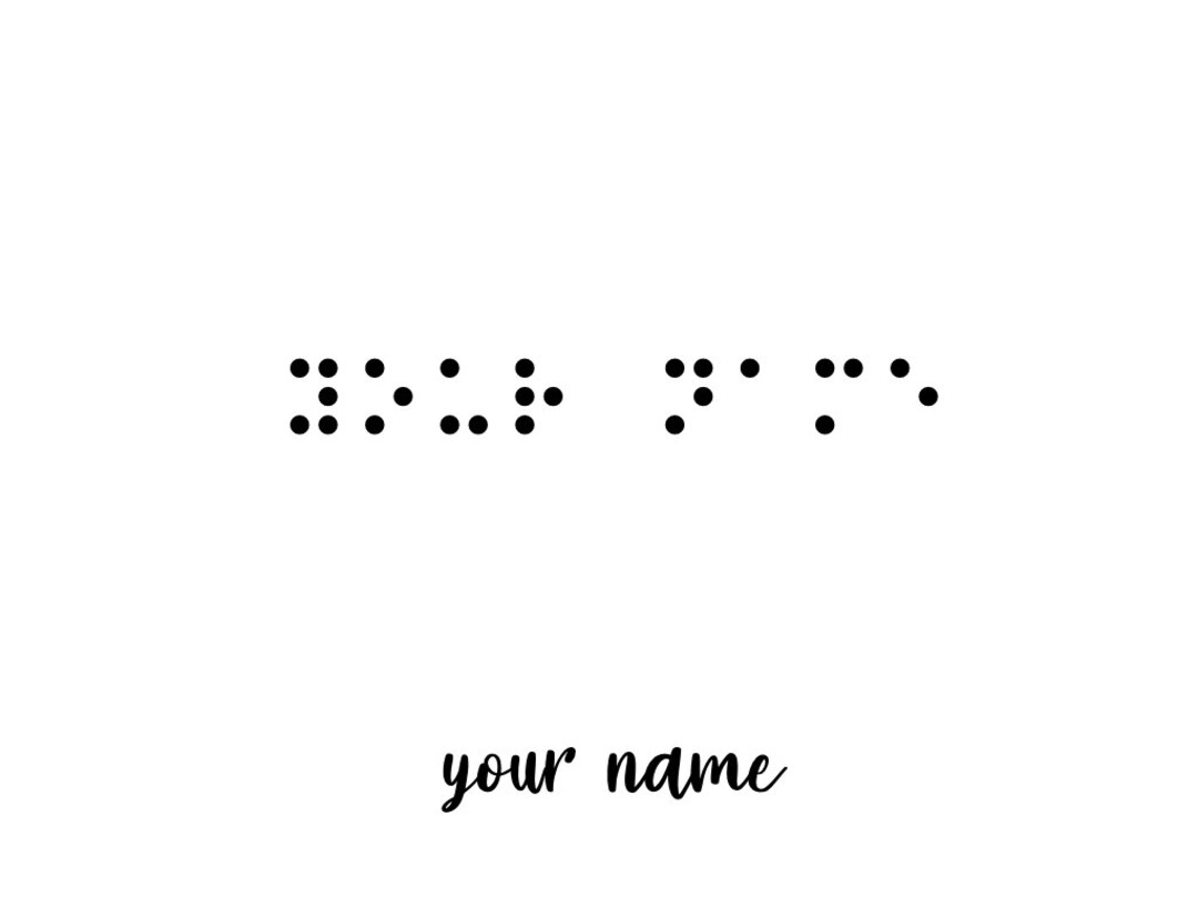Your Name Braille Art Etsy