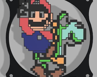 Retro 8-Bit Mario Inspired Fan Shroud Set – Fits 120/140mm, 360/420mm Horizontal & Vertical