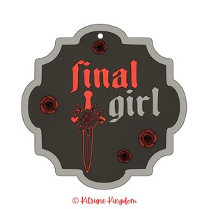 Final Girl 3D Wall Plaque – Horror-Inspired Decor with 3D Roses