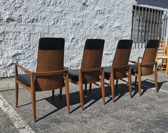 Set of 4 Mid Century Walnut Dining Chairs