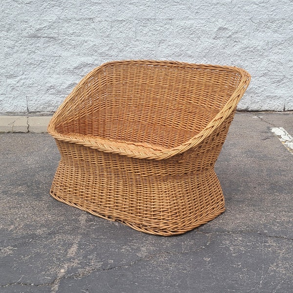 1980s Vintage Wicker Loveseat