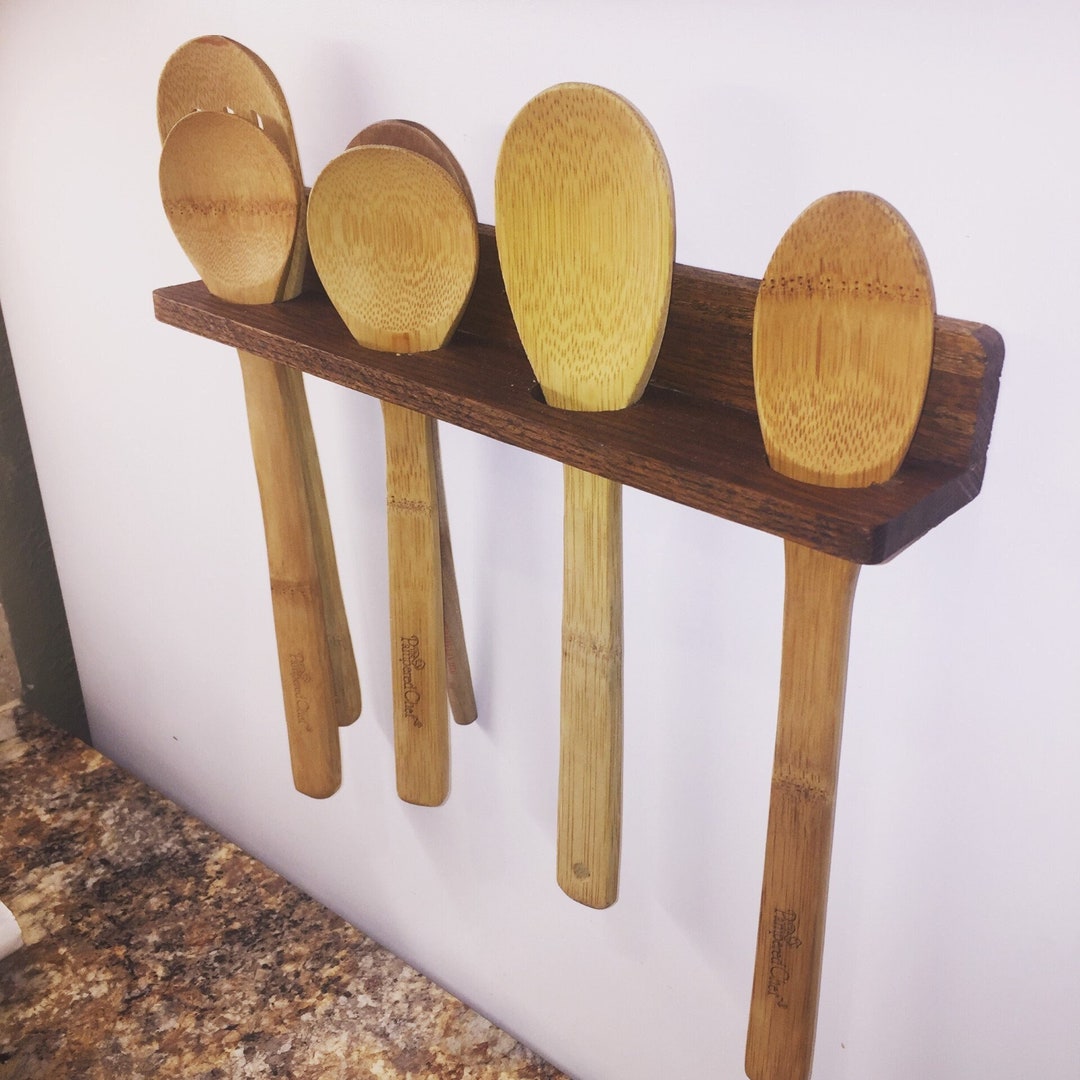 Oak Wooden Spoon Holder Etsy