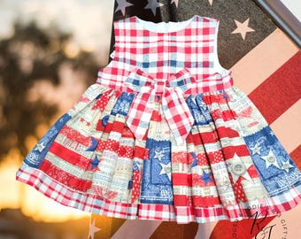 red white blue tie dye dress Red White & Blue Tie Dye Tank Dress