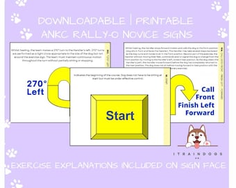 ANKC Rally Novice Signs | Printable PDF Download | A3, A4, A5 & US Letter Sizes Included