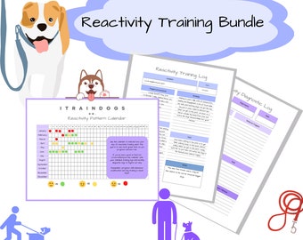 PRINTABLE Dog Reactivity Log Book | Dog Training Progress Pack | Leash Reactivity | Clicker Training | Behaviour Modification
