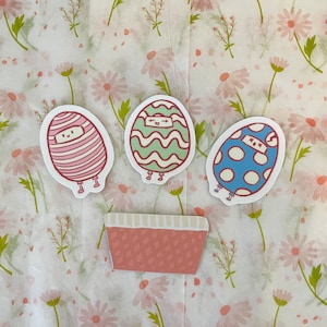 Three Easter egg buddies waterproof die-cut sticker