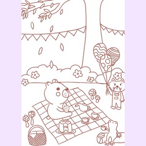 Animal picnic colouring sheet: download
