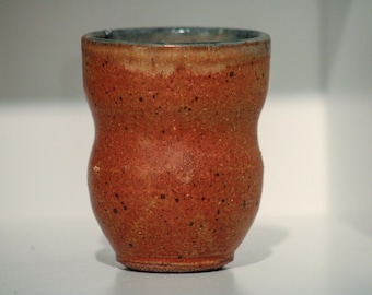 Handmade Ceramic Earth Tones Mini Vase - Brown and Blue
