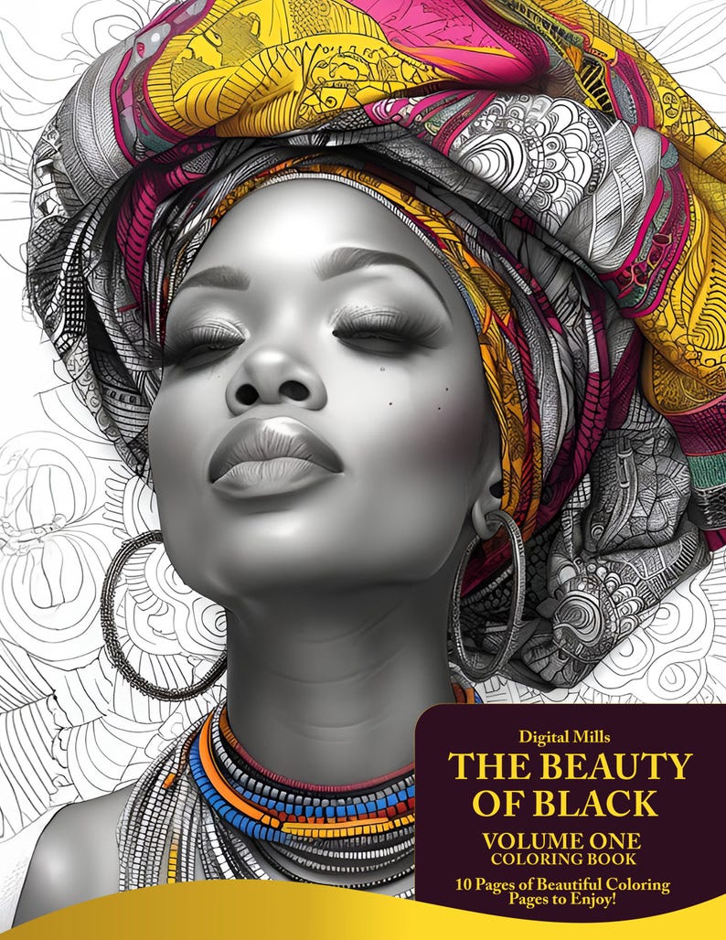 Adult Coloring Book, Beautiful Coloring Book, Black Coloring Book, the ...