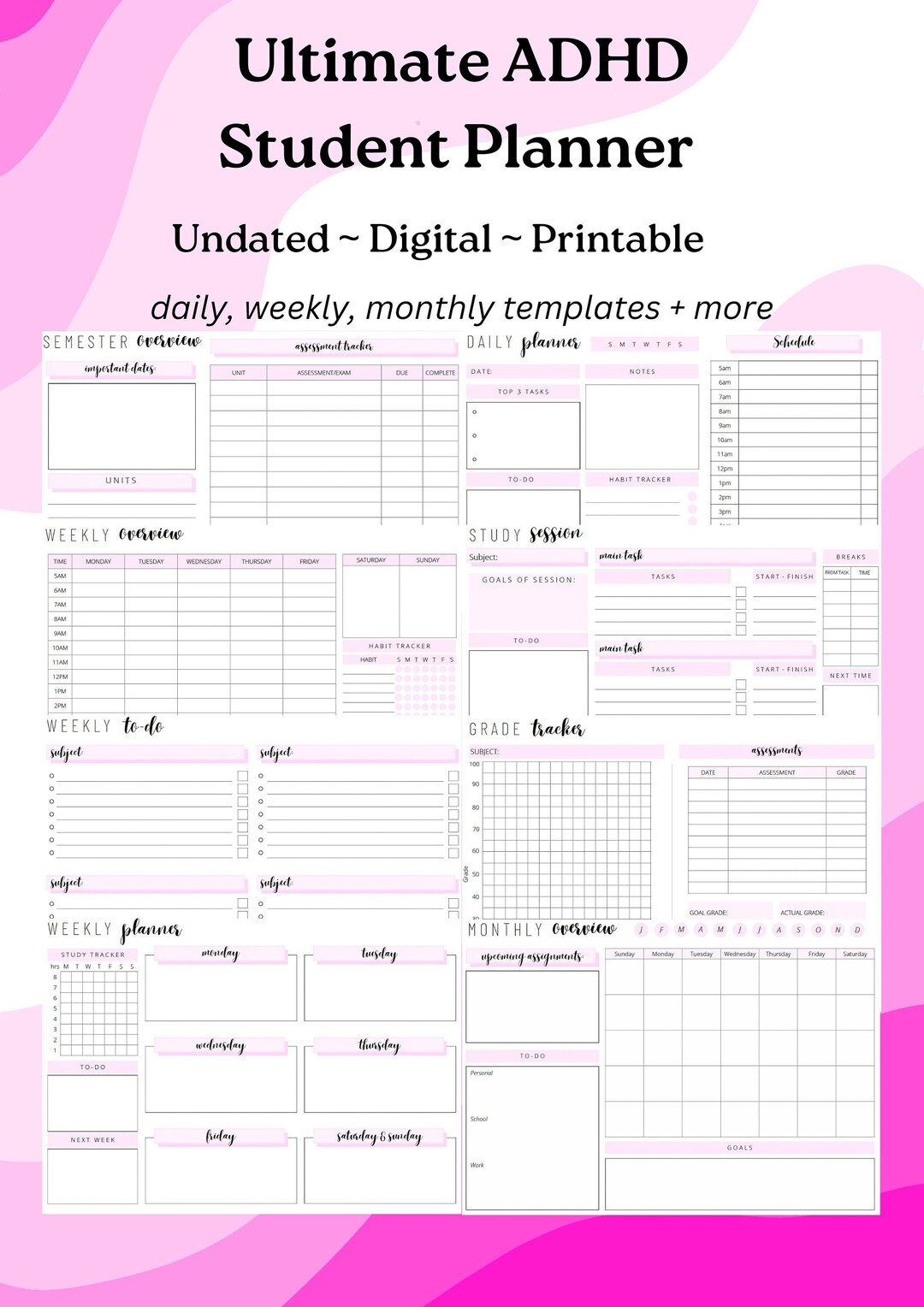 Ultimate Student Planner ADHD Planner A4 Landscape - Etsy