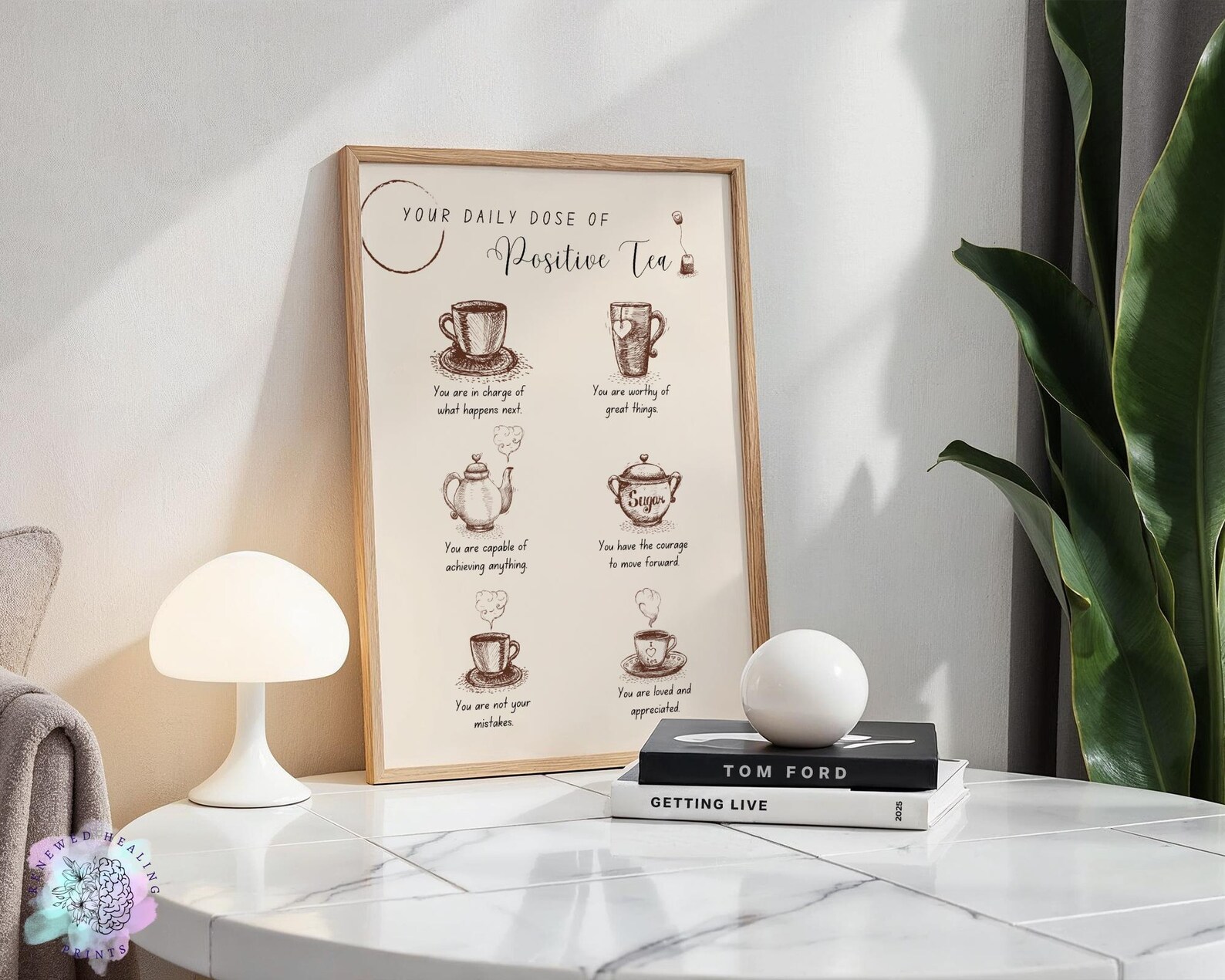 Simple Positivity Affirmation Tea Theme for Social Workers, Counseling ...