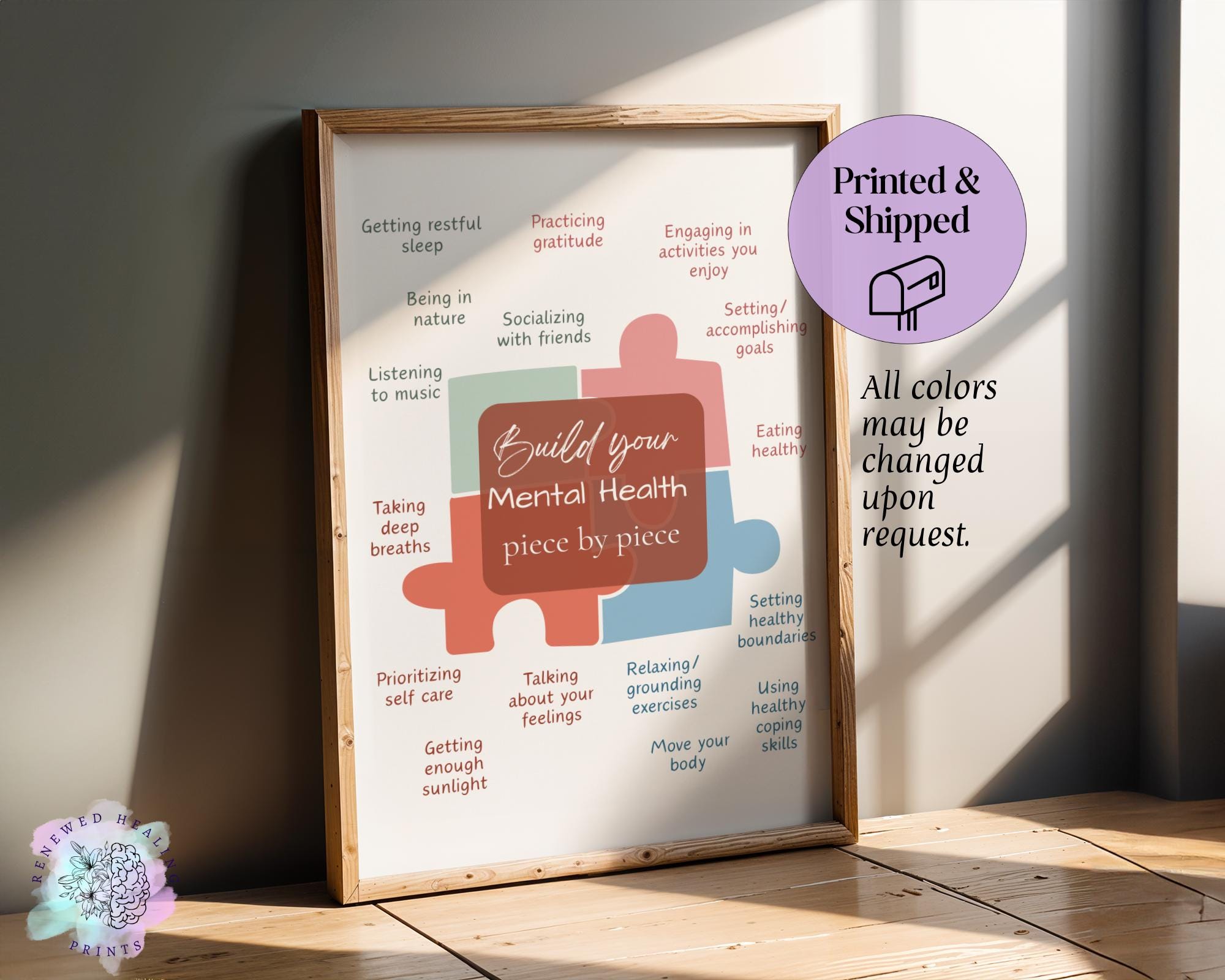 Mental Health Self Care Print: Coping Skills Jigsaw Diagram - Etsy