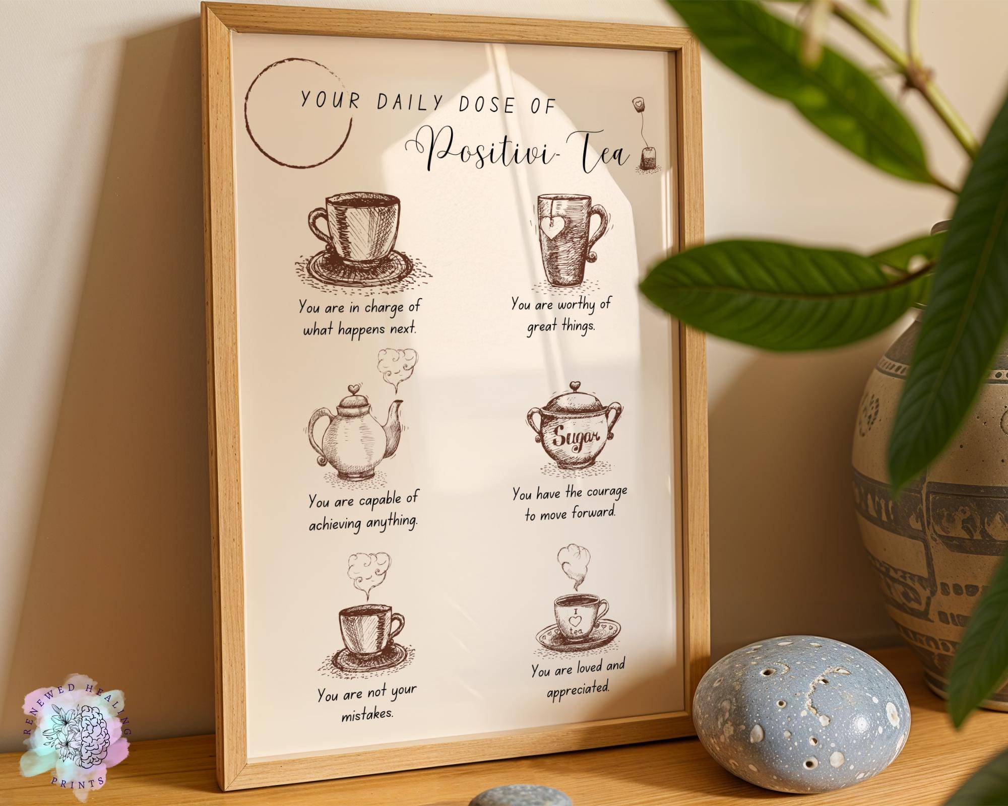 Simple Positivity Affirmation Tea Theme for Social Workers, Counseling ...