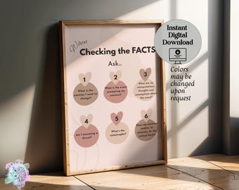 DBT Check the Facts Print: Boho Therapy Wall Art (Digital Print)