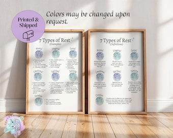 7 Types of Rest Print: Mental Health, Social Work, Occupational Therapy